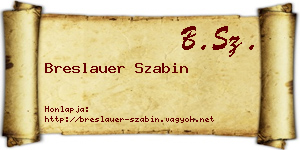 Breslauer Szabin névjegykártya